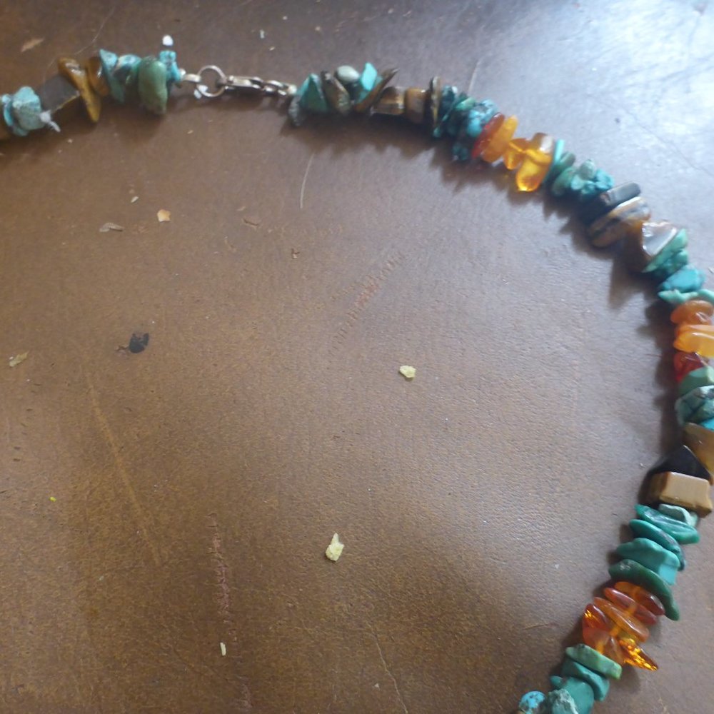 Women's Turquoise & Coral Necklace - Picture 4 of 4